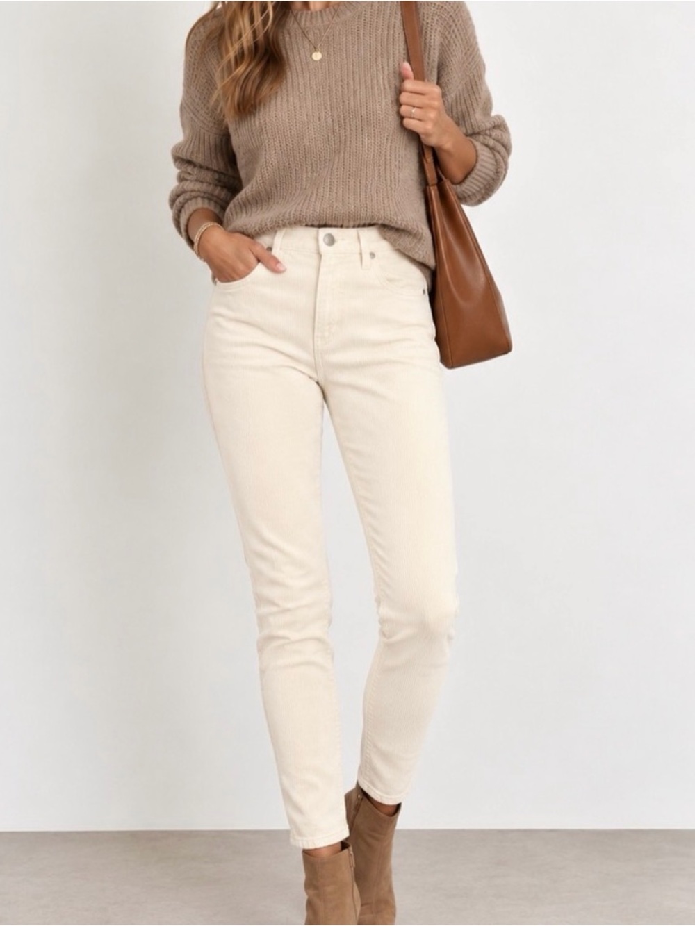 J-Crew Women’s Cream High-Rise Straight Jeans